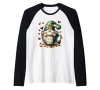 Green GNOME Graphic for Women Hug in A Mug for Coffee Mom Manche Raglan