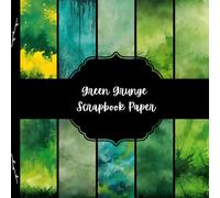 Green Grunge Scrapbook Paper, Abstract Junk Journal Paper, Vintage Decorative Paper, DIY Projects, Origami, Collage Sheets, Decoupage Paper, 10 Designs, Double Sided