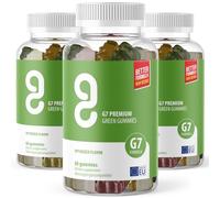 Green Gummis G7 Plus oursons en gélatine - 60 pièces contenu par boîte | Green Gummis gommes aux fruits 3x