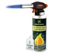 Green Haven Tête de fixation pour chalumeau - Chalumeau à gaz à une main avec flamme réglable et verrouillage de sécurité, compatible avec tous les réservoirs de butane, idéal pour crème brûlée,