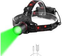 Green Headlamp, 1000 Lumens Rechargeable Headlamps With Green Light Zoom Capable Powerful Hunting Head Torch For Night Vision, Fishing, Camping (Green Light)