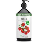 Green Home Engrais BIO Tomates 1 L avec pompe doseuse - Engrais tomates liquide NPK 3-2-6 riche en potassium et calcium - Pour potager, bac et serre