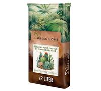 Green Home Terreau pour Cactus et Plantes Succulentes 72L avec Perlite, pH 5,8. Engrais à Libération Prolongée, Idéal pour Cactées et Succulentes. Substrat de Qualité Supérieure pour Plantes