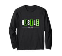 Green Hustle Harder Green Graphic Manche Longue
