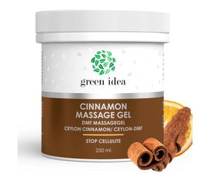 Green Idea - Gel Cannelle Extra Réchauffant Minceur Anti-Cellulite à l'Huile Essentielle de Cannelle Amincissant 250 ml