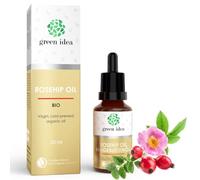 Green idea - Huile de rose musquée BIO |100% pure | BIO oil | Huile visage anti-âge | Élixir de jeunesse | Riche en Oméga 3, 6, 9, Acide linoléique et linolénique | Certificat NaTrue 25 ml