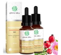 Green Idea - Huile de Rose Musquée BIO pour Visage 100% Pure Pressée à Froid Certifiée NaTrue | Soin Anti-âge, Peau, Cicatrices | Riche en Oméga 3, 6, 9 | 25 ml