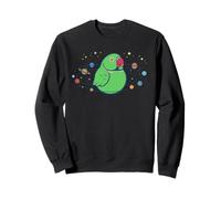 Green Indian Ringneck Chubby en Tant Que planète Birb du système Solaire Sweatshirt