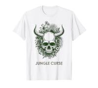 Green Inferno Spirit - Tribal Botanical Skull Gravure Art T-Shirt