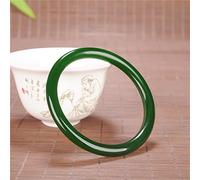 Green Jade Round 5466 mm Bijoux de Charme Accessoires de Mode Carnets à la Main Femme Luck Amulet Cadeaux (Couleur de gemme: 6062 mm)