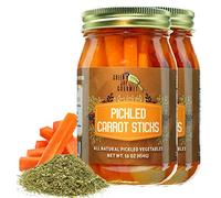 Green Jay Gourmet Bâtonnets de carotte marinés dans un bocal - Légumes frais en pot pour la cuisine et le garde-manger Bâtonnets de carotte marinés pré-préparés à la maison Ingrédients naturels