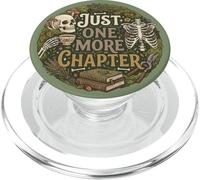 Green Just One More Chapter Bookish Skull Book Lover Reader PopSockets PopGrip pour MagSafe