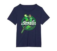 Green Lantern Glow T-Shirt, Femme Grandes Tailles, Bleu Marine, 1X