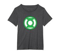 Green Lantern Lantern Logo T-Shirt, Femme Grandes Tailles, Chiné Foncé, 2X