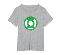 Green Lantern Lantern Logo T-Shirt, Femme Grandes Tailles, Gris Chiné, 4X