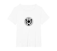 Green Lantern Sinestro Corps Yellow Lantern Logo T-Shirt, Femme Grandes Tailles, Blanc, 5X