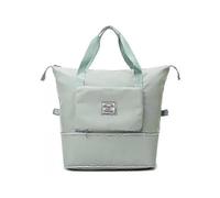(Green)Large Capacity Folding Travel Bag With Dry Wet Separation Pocket
