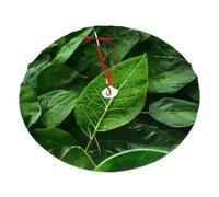 Green Leaf Jupe de sapin de Noël en peluche imprimée nature 122 cm Décoration festive Améliore l'atmosphère de Noël et du Nouvel An