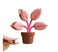 Green Leaf Magnet Pack, Mini Plant Fridge Accessories Kit, 1.97 inches Secure Grip with Decorative Planter Form, Durable Acrylic Magnetic Build, Nature Inspired Home Style for Whiteboard Office Use