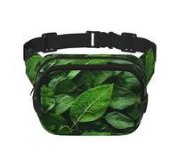 Green Leaf Nature Sac banane imprimé mode sac bandoulière unisexe sac banane de voyage tendance