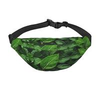 Green Leaf Nature Sac banane pour garçons, grand sac banane de voyage tendance pour le sport, la course à pied, le cyclisme, les voyages, la pêche