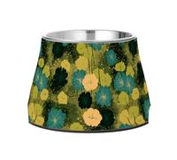 Green Leaves Art Gamelle rétro en acier inoxydable amélioré pour chiens de taille moyenne