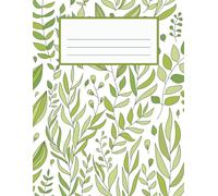 Green Leaves on Branches Composition Notebook Journal: 120 Lined College Rule Pages, XLarge 8.5 x 11 inches, for school, home, office supplies, self care
