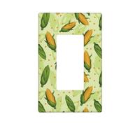 Green Leaves - Plaque murale en forme de maïs mignon, 1 gang de taille moyenne, 12,7 x 7,6 cm, couvercle décoratif pour interrupteur d'éclairage, couvercle de prise de courant en polycarbonate