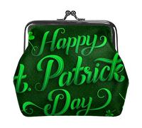 Green Lettering St Patrick's Day Coin Purse Wallet Bag Change Pouch Gifts for Women Kids Girls Key Holder