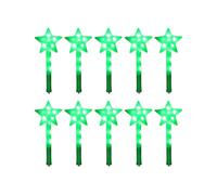 (Green)Light Up Magic Wands Glowing Sticks LED Flashing Stick Set of 10 Colorful Star Fairy Wand Children Birthday Party Supply Blue