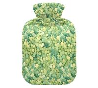 Green Little Cactus Bouillotte de printemps avec housse souple, compresses chaudes de 2 L pour le corps pour les crampes menstruelles