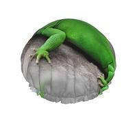 Green Lizard Bonnet de douche double couche élégant et fonctionnel - Bonnet de bain élastique réutilisable et mignon
