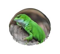 Green Lizard Bonnet de douche réutilisable pour femme, double couche imperméable, essentiels pour le traitement des cheveux