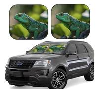 Green Lizard - Lot de 2 pare-soleil pliables pour pare-brise de voiture pour la plupart des voitures, accessoires d'intérieur de véhicule universels - Bloque la protection du pare-soleil - Taille S