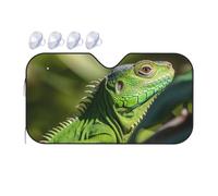 Green Lizard - Pare-soleil pliable pour pare-brise de voiture 2025 - Pare-soleil de voiture amusant pour fenêtre avant - Protection solaire intérieure de voiture - Taille M