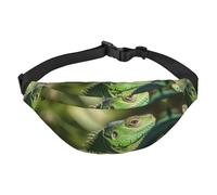 Green Lizard Sac banane pour homme et femme - Sac banane tendance - Sac banane tendance pour partout - Sac banane avec sangle réglable - Sac de poitrine étanche pour voyage, randonnée, sport, noir,