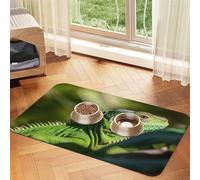 Green Lizard Tapis d'alimentation pour animal domestique 40 x 60 cm, tapis absorbant pour gamelle de nourriture et d'eau, tapis de nourriture pour chat en cuir synthétique, tapis imperméable à séchage