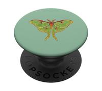 Green Luna Moth Design Mystical Nature Insecte Art PopSockets PopGrip Adhésif