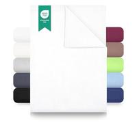 Green Mark Drap Plat 100% Coton - Drap Classique sans élastique, Doux pour la Peau, Facile d’Entretien, Lavable à Haute température - Blanc - 150 x 250 cm