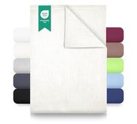 Green Mark Drap Plat 100% Coton - Drap Classique sans élastique, Doux pour la Peau, Facile d’Entretien, Lavable à Haute température - Nature/Crème - 150 x 250 cm