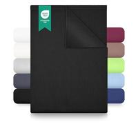 GREEN MARK Textilien Drap Plat de lit Classique | Drap de lit | Drap | Drap de Maison | Drap 100% Coton sans élastique Nombreuses Tailles et Couleurs Taille:150x250 cm, Noir