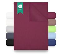 Green Mark Drap Plat 100% Coton - Drap Classique sans élastique, Doux pour la Peau, Facile d’Entretien, Lavable à Haute température - Rouge Bordeaux - 150 x 250 cm