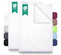 Lot de 2 Drap Plat/Drap de lit/Chiffon / 250 x 150 cm Green Mark Textiles 100% Coton tissé Blanc