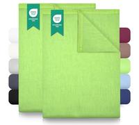 Green Mark Draps Classiques - Lot de 2 draps Plats en 100 % Coton, sans Coins élastiques, Doux pour la Peau, faciles d'entretien, lavables à Haute température - Vert Pomme - 150x250 cm
