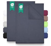 GREEN MARK Textilien Lot de 2 draps classiques 100 % coton sans élastique Plusieurs tailles et couleurs Taille : 150 x 250 cm, gris anthracite