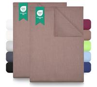 Green Mark Draps Classiques - Lot de 2 draps Plats en 100 % Coton, sans Coins élastiques, Doux pour la Peau, faciles d'entretien, lavables à Haute température - Sable/Beige - 240x275 cm