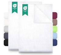 Lot de 2 Drap Plat/Drap de lit/Chiffon / 250 x 150 cm Green Mark Textiles 100% Coton tissé Blanc
