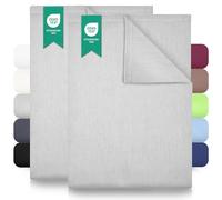 Green Mark Draps Classiques - Lot de 2 draps Plats en 100 % Coton, sans Coins élastiques, Doux pour la Peau, faciles d'entretien, lavables à Haute température - Gris argenté - 180x275 cm