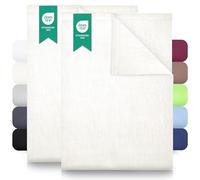 Green Mark Draps Classiques - Lot de 2 draps Plats en 100 % Coton, sans Coins élastiques, Doux pour la Peau, faciles d'entretien, lavables à Haute température - Crème/Naturel - 180x275 cm