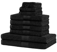 GREEN MARK Textilien 10 Serviettes, Coton, Noir